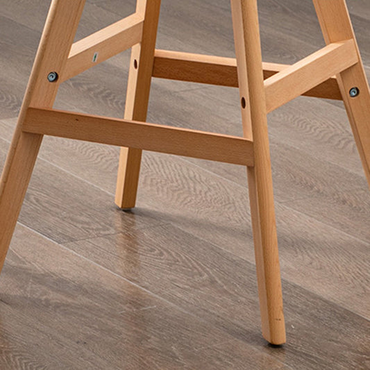 Contemporary Backrest Bar Stool Leather Wood 4 Legs Bar Stool , 1 Piece Clearhalo 'Bar Furniture' 'Bar Stools' 'bar_stools' 'furn' 'furn_bar_stools' 'furniture_bar_stools' 'Kitchen & Dining Furniture' 'kitchen&dining_furn' 'kitchen' 'kitchen_furn' Furniture' 4380707