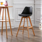 Contemporary Backrest Bar Stool Leather Wood 4 Legs Bar Stool , 1 Piece Clearhalo 'Bar Furniture' 'Bar Stools' 'bar_stools' 'furn' 'furn_bar_stools' 'furniture_bar_stools' 'Kitchen & Dining Furniture' 'kitchen&dining_furn' 'kitchen' 'kitchen_furn' Furniture' 4380708