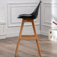 Contemporary Backrest Bar Stool Leather Wood 4 Legs Bar Stool , 1 Piece Clearhalo 'Bar Furniture' 'Bar Stools' 'bar_stools' 'furn' 'furn_bar_stools' 'furniture_bar_stools' 'Kitchen & Dining Furniture' 'kitchen&dining_furn' 'kitchen' 'kitchen_furn' Furniture' 4380709