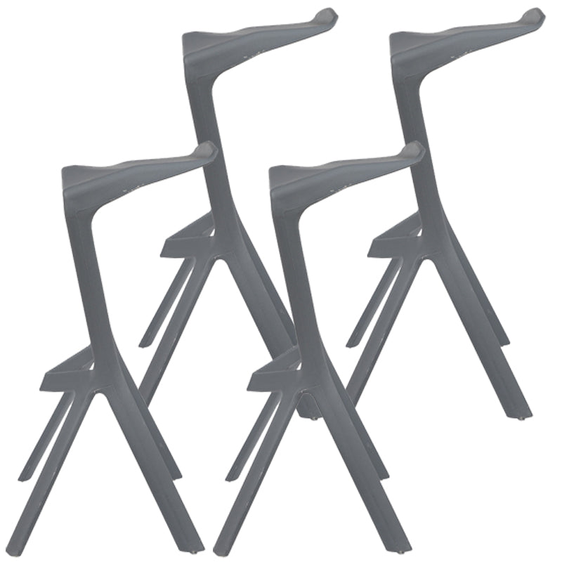 Nordic Distinctive Modelling Barstool Plastic 4 Legs Bar Stool for Living Room, Set of 4 Grey 4 Piece Set Clearhalo 'Bar Furniture' 'Bar Stools' 'bar_stools' 'furn' 'furn_bar_stools' 'furniture_bar_stools' 'Kitchen & Dining Furniture' 'kitchen&dining_furn' 'kitchen' 'kitchen_furn' Furniture' 4380713
