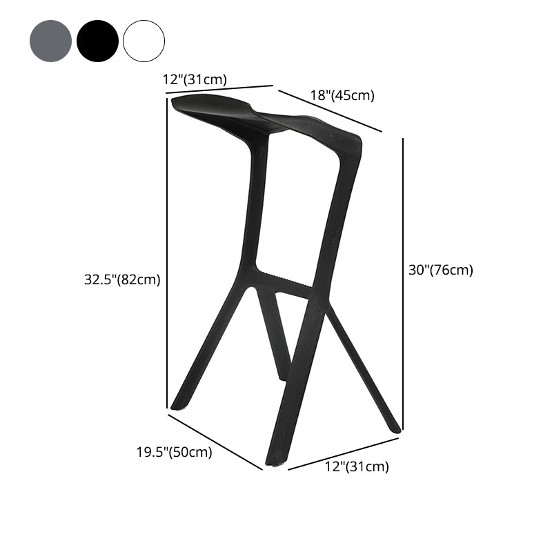 Nordic Distinctive Modelling Barstool Plastic 4 Legs Bar Stool for Living Room, Set of 4 Clearhalo 'Bar Furniture' 'Bar Stools' 'bar_stools' 'furn' 'furn_bar_stools' 'furniture_bar_stools' 'Kitchen & Dining Furniture' 'kitchen&dining_furn' 'kitchen' 'kitchen_furn' Furniture' 4380721