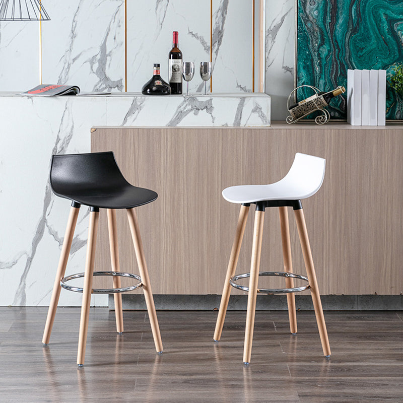 Nordic Style Barstool Plastic Seat Wood 4 Legs Bar Stool for Dining Room, Set of 2 Clearhalo 'Bar Furniture' 'Bar Stools' 'bar_stools' 'furn' 'furn_bar_stools' 'furniture_bar_stools' 'Kitchen & Dining Furniture' 'kitchen&dining_furn' 'kitchen' 'kitchen_furn' Furniture' 4380722