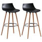 Nordic Style Barstool Plastic Seat Wood 4 Legs Bar Stool for Dining Room, Set of 2 Black 2 Piece Set Clearhalo 'Bar Furniture' 'Bar Stools' 'bar_stools' 'furn' 'furn_bar_stools' 'furniture_bar_stools' 'Kitchen & Dining Furniture' 'kitchen&dining_furn' 'kitchen' 'kitchen_furn' Furniture' 4380723