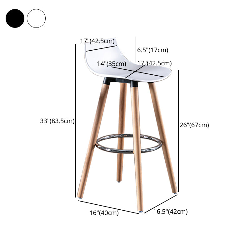 Nordic Style Barstool Plastic Seat Wood 4 Legs Bar Stool for Dining Room, Set of 2 Clearhalo 'Bar Furniture' 'Bar Stools' 'bar_stools' 'furn' 'furn_bar_stools' 'furniture_bar_stools' 'Kitchen & Dining Furniture' 'kitchen&dining_furn' 'kitchen' 'kitchen_furn' Furniture' 4380732
