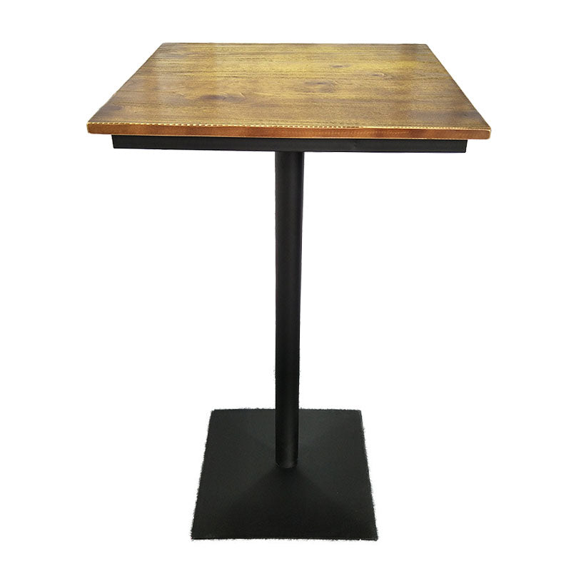 Industrial Black Iron Bar Table Natural Wood Top Indoor 41.3"H Bistro Table with Pedestal Clearhalo 'Bar Furniture' 'Bar Tables' 'bar_tables' 'furn' 'furn_bar_tables' 'Furniture' 'furniture_bar_tables' 'Kitchen & Dining Furniture' 'kitchen&dining_furn' 'kitchen' 4380737