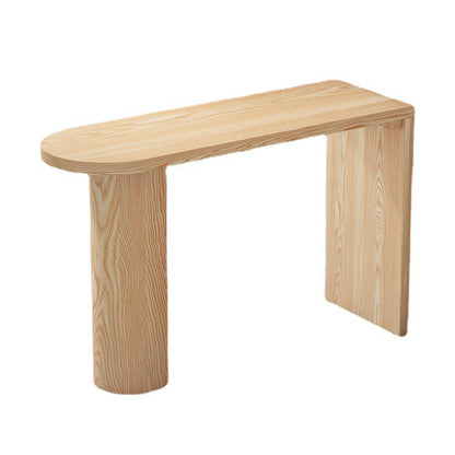 42-inch Height Wood Bar Table Industrial Style Rounded Corners Top Bar Table Natural Without Chairs Clearhalo 'Bar Furniture' 'Bar Tables' 'bar_tables' 'furn' 'furn_bar_tables' 'Furniture' 'furniture_bar_tables' 'Kitchen & Dining Furniture' 'kitchen&dining_furn' 'kitchen' 4380749
