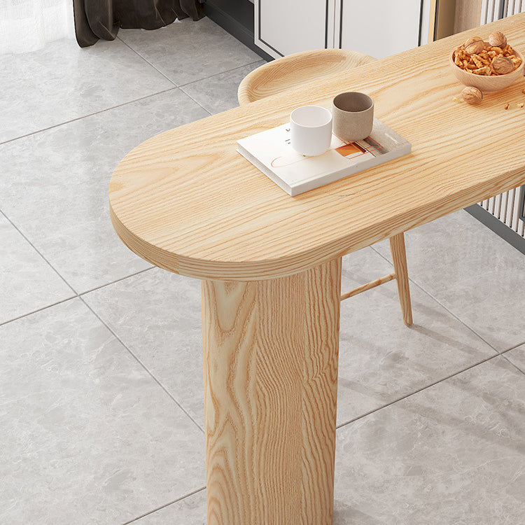 42-inch Height Wood Bar Table Industrial Style Rounded Corners Top Bar Table Clearhalo 'Bar Furniture' 'Bar Tables' 'bar_tables' 'furn' 'furn_bar_tables' 'Furniture' 'furniture_bar_tables' 'Kitchen & Dining Furniture' 'kitchen&dining_furn' 'kitchen' 4380750