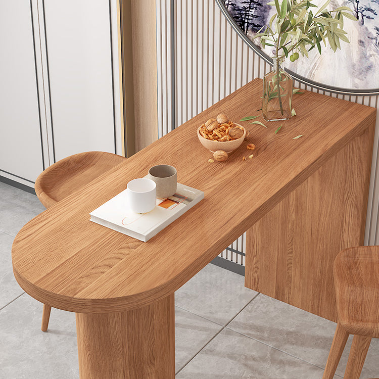 42-inch Height Wood Bar Table Industrial Style Rounded Corners Top Bar Table Clearhalo 'Bar Furniture' 'Bar Tables' 'bar_tables' 'furn' 'furn_bar_tables' 'Furniture' 'furniture_bar_tables' 'Kitchen & Dining Furniture' 'kitchen&dining_furn' 'kitchen' 4380751