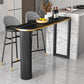 Industrial Style Bar Table Stone Top 42-inch Height Pub Table for Kitchen 70.9"L x 15.7"W x 41.3"H Black Without Chairs Clearhalo 'Bar Furniture' 'Bar Tables' 'bar_tables' 'furn' 'furn_bar_tables' 'Furniture' 'furniture_bar_tables' 'Kitchen & Dining Furniture' 'kitchen&dining_furn' 'kitchen' 4380762