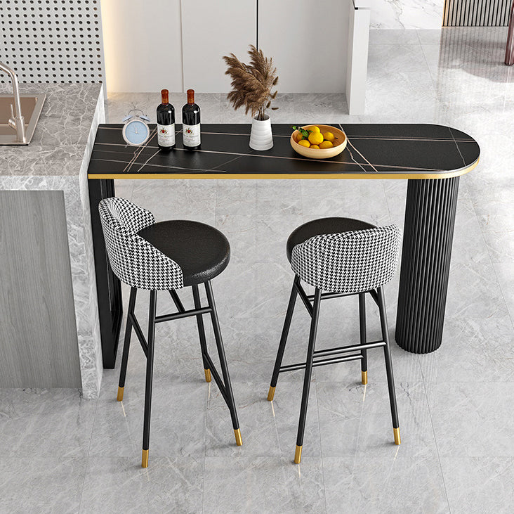 Industrial Style Bar Table Stone Top 42-inch Height Pub Table for Kitchen Clearhalo 'Bar Furniture' 'Bar Tables' 'bar_tables' 'furn' 'furn_bar_tables' 'Furniture' 'furniture_bar_tables' 'Kitchen & Dining Furniture' 'kitchen&dining_furn' 'kitchen' 4380772