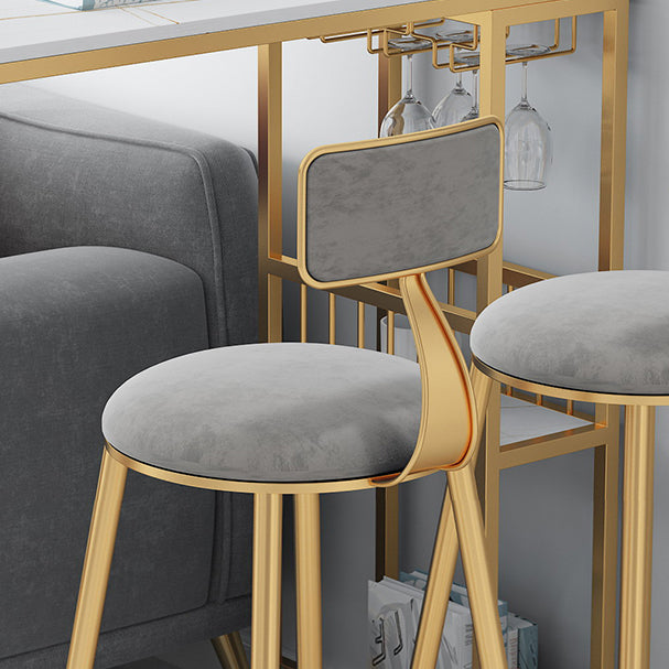 Modern Bar Dining Table with Shelves Iron Base Bar Height Cocktail Table Clearhalo 'Bar Furniture' 'Bar Tables' 'bar_tables' 'furn' 'furn_bar_tables' 'Furniture' 'furniture_bar_tables' 'Kitchen & Dining Furniture' 'kitchen&dining_furn' 'kitchen' 4380786