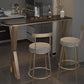 Glam Stone Indoor Pub Bar Table Gold Iron Bar Dining Table with Double Pedestal 70.9"L x 15.7"W x 41.3"H Black Without Chairs Clearhalo 'Bar Furniture' 'Bar Tables' 'bar_tables' 'furn' 'furn_bar_tables' 'Furniture' 'furniture_bar_tables' 'Kitchen & Dining Furniture' 'kitchen&dining_furn' 'kitchen' 4380802