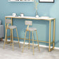 Glam Rectangle Stone Pub Bar Table Indoor Gold Iron Bar Dining Table with Trestle Pedestal Clearhalo 'Bar Furniture' 'Bar Tables' 'bar_tables' 'furn' 'furn_bar_tables' 'Furniture' 'furniture_bar_tables' 'Kitchen & Dining Furniture' 'kitchen&dining_furn' 'kitchen' 4380857