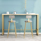 Glam Rectangle Stone Pub Bar Table Indoor Gold Iron Bar Dining Table with Trestle Pedestal Clearhalo 'Bar Furniture' 'Bar Tables' 'bar_tables' 'furn' 'furn_bar_tables' 'Furniture' 'furniture_bar_tables' 'Kitchen & Dining Furniture' 'kitchen&dining_furn' 'kitchen' 4380858