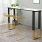 Glam Rectangle Stone Pub Bar Table Indoor Black Iron Bar Dining Table with Sled Pedestal Clearhalo 'Bar Furniture' 'Bar Tables' 'bar_tables' 'furn' 'furn_bar_tables' 'Furniture' 'furniture_bar_tables' 'Kitchen & Dining Furniture' 'kitchen&dining_furn' 'kitchen' 4380910