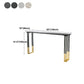 Glam Rectangle Stone Pub Bar Table Indoor Black Iron Bar Dining Table with Sled Pedestal Clearhalo 'Bar Furniture' 'Bar Tables' 'bar_tables' 'furn' 'furn_bar_tables' 'Furniture' 'furniture_bar_tables' 'Kitchen & Dining Furniture' 'kitchen&dining_furn' 'kitchen' 4380916