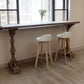 Industrial Distressed Wood Bar Table Gray Rectangle Top 41.3"H Bistro Table with Trestle 70.9"L x 19.7"W x 41.3"H Without Chairs Clearhalo 'Bar Furniture' 'Bar Tables' 'bar_tables' 'furn' 'furn_bar_tables' 'Furniture' 'furniture_bar_tables' 'Kitchen & Dining Furniture' 'kitchen&dining_furn' 'kitchen' 4380920
