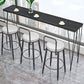 Industrial Black Iron Bar Table Faux Marble Rectangle Top 41.3"H Bistro Table 70.9"L x 15.7"W x 41.3"H Black Without Chairs Clearhalo 'Bar Furniture' 'Bar Tables' 'bar_tables' 'furn' 'furn_bar_tables' 'Furniture' 'furniture_bar_tables' 'Kitchen & Dining Furniture' 'kitchen&dining_furn' 'kitchen' 4380934