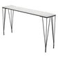 Industrial Black Iron Bar Table Faux Marble Rectangle Top 41.3"H Bistro Table White Without Chairs Clearhalo 'Bar Furniture' 'Bar Tables' 'bar_tables' 'furn' 'furn_bar_tables' 'Furniture' 'furniture_bar_tables' 'Kitchen & Dining Furniture' 'kitchen&dining_furn' 'kitchen' 4380939