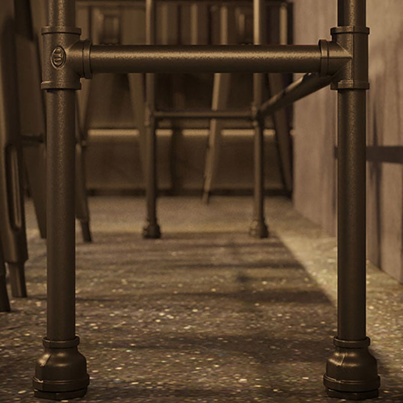 Industrial Black Iron Bar Table Brown Wood Rectangle Top 41.3"H Bistro Table Clearhalo 'Bar Furniture' 'Bar Tables' 'bar_tables' 'furn' 'furn_bar_tables' 'Furniture' 'furniture_bar_tables' 'Kitchen & Dining Furniture' 'kitchen&dining_furn' 'kitchen' 4380955