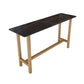 Glam Natural Wood Bar Table Faux Marble Rectangle Top 41.3"H Bistro Table Black Without Chairs Clearhalo 'Bar Furniture' 'Bar Tables' 'bar_tables' 'furn' 'furn_bar_tables' 'Furniture' 'furniture_bar_tables' 'Kitchen & Dining Furniture' 'kitchen&dining_furn' 'kitchen' 4380964