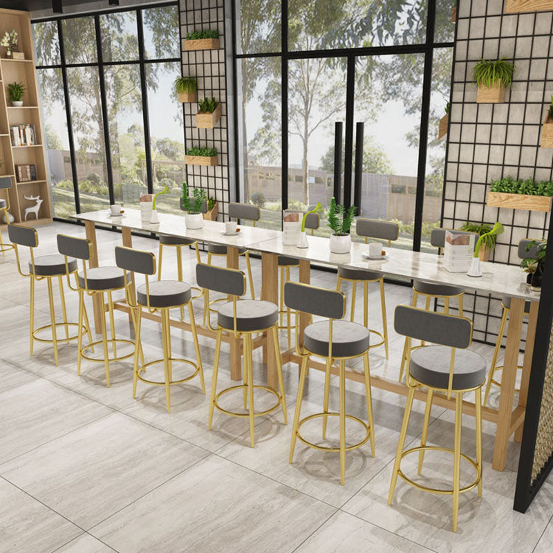 Glam Natural Wood Bar Table Faux Marble Rectangle Top 41.3"H Bistro Table Clearhalo 'Bar Furniture' 'Bar Tables' 'bar_tables' 'furn' 'furn_bar_tables' 'Furniture' 'furniture_bar_tables' 'Kitchen & Dining Furniture' 'kitchen&dining_furn' 'kitchen' 4380972