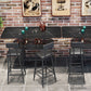 Industrial Black Iron Bar Table Faux Marble Top 41.3"H Bistro Table with Storage Clearhalo 'Bar Furniture' 'Bar Tables' 'bar_tables' 'furn' 'furn_bar_tables' 'Furniture' 'furniture_bar_tables' 'Kitchen & Dining Furniture' 'kitchen&dining_furn' 'kitchen' 4380994