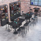 Industrial Black Iron Bar Table Faux Marble Top 41.3"H Bistro Table with Storage Rectangular Without Chairs Clearhalo 'Bar Furniture' 'Bar Tables' 'bar_tables' 'furn' 'furn_bar_tables' 'Furniture' 'furniture_bar_tables' 'Kitchen & Dining Furniture' 'kitchen&dining_furn' 'kitchen' 4380995
