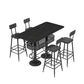 Industrial Black Iron Bar Table Faux Marble Top 41.3"H Bistro Table with Storage Clearhalo 'Bar Furniture' 'Bar Tables' 'bar_tables' 'furn' 'furn_bar_tables' 'Furniture' 'furniture_bar_tables' 'Kitchen & Dining Furniture' 'kitchen&dining_furn' 'kitchen' 4380998
