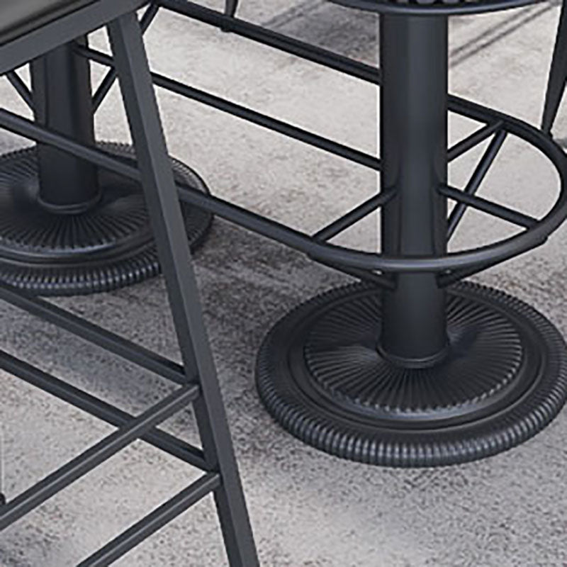 Industrial Black Iron Bar Table Faux Marble Top 41.3"H Bistro Table with Storage Clearhalo 'Bar Furniture' 'Bar Tables' 'bar_tables' 'furn' 'furn_bar_tables' 'Furniture' 'furniture_bar_tables' 'Kitchen & Dining Furniture' 'kitchen&dining_furn' 'kitchen' 4381000