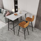 Industrial Black Metal Bar Table Faux Marble Rectangle Top Bistro Table - 47" x 23" x 41" Clearhalo 'Bar Furniture' 'Bar Tables' 'bar_tables' 'furn' 'furn_bar_tables' 'Furniture' 'furniture_bar_tables' 'Kitchen & Dining Furniture' 'kitchen&dining_furn' 'kitchen' 4381006