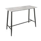 Industrial Black Metal Bar Table Faux Marble Rectangle Top Bistro Table - 47" x 23" x 41" White Without Chairs Clearhalo 'Bar Furniture' 'Bar Tables' 'bar_tables' 'furn' 'furn_bar_tables' 'Furniture' 'furniture_bar_tables' 'Kitchen & Dining Furniture' 'kitchen&dining_furn' 'kitchen' 4381007