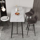Industrial Black Metal Bar Table Faux Marble Rectangle Top Bistro Table - 47" x 23" x 41" Clearhalo 'Bar Furniture' 'Bar Tables' 'bar_tables' 'furn' 'furn_bar_tables' 'Furniture' 'furniture_bar_tables' 'Kitchen & Dining Furniture' 'kitchen&dining_furn' 'kitchen' 4381009