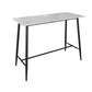 Industrial Black Metal Bar Table Faux Marble Rectangle Top Bistro Table - 47" x 23" x 41" Clearhalo 'Bar Furniture' 'Bar Tables' 'bar_tables' 'furn' 'furn_bar_tables' 'Furniture' 'furniture_bar_tables' 'Kitchen & Dining Furniture' 'kitchen&dining_furn' 'kitchen' 4381011