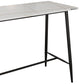 Industrial Black Metal Bar Table Faux Marble Rectangle Top Bistro Table - 47" x 23" x 41" Clearhalo 'Bar Furniture' 'Bar Tables' 'bar_tables' 'furn' 'furn_bar_tables' 'Furniture' 'furniture_bar_tables' 'Kitchen & Dining Furniture' 'kitchen&dining_furn' 'kitchen' 4381012