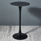Industrial Iron Bar Table Round Top Indoor 41.3"H Bistro Table with Pedestal 23.6"L x 23.6"W x 43.3"H Black Stone Clearhalo 'Bar Furniture' 'Bar Tables' 'bar_tables' 'furn' 'furn_bar_tables' 'Furniture' 'furniture_bar_tables' 'Kitchen & Dining Furniture' 'kitchen&dining_furn' 'kitchen' 4381021