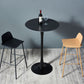 Industrial Iron Bar Table Round Top Indoor 41.3"H Bistro Table with Pedestal 27.6"L x 27.6"W x 43.3"H Black Stone Clearhalo 'Bar Furniture' 'Bar Tables' 'bar_tables' 'furn' 'furn_bar_tables' 'Furniture' 'furniture_bar_tables' 'Kitchen & Dining Furniture' 'kitchen&dining_furn' 'kitchen' 4381023