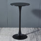Industrial Iron Bar Table Round Top Indoor 41.3"H Bistro Table with Pedestal Black Wood Clearhalo 'Bar Furniture' 'Bar Tables' 'bar_tables' 'furn' 'furn_bar_tables' 'Furniture' 'furniture_bar_tables' 'Kitchen & Dining Furniture' 'kitchen&dining_furn' 'kitchen' 4381024