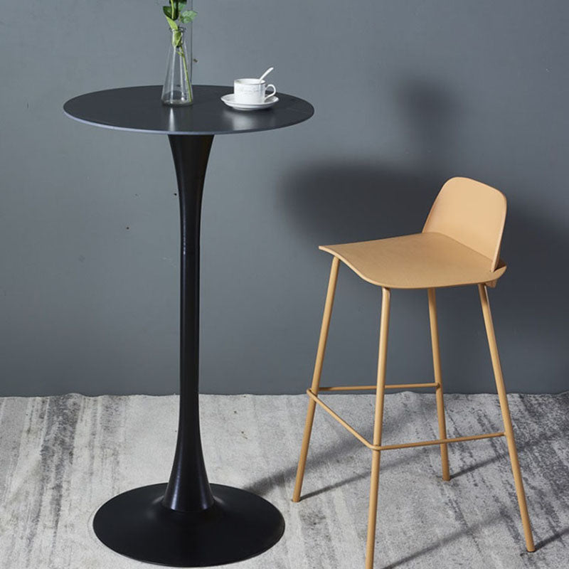 Industrial Iron Bar Table Round Top Indoor 41.3"H Bistro Table with Pedestal Clearhalo 'Bar Furniture' 'Bar Tables' 'bar_tables' 'furn' 'furn_bar_tables' 'Furniture' 'furniture_bar_tables' 'Kitchen & Dining Furniture' 'kitchen&dining_furn' 'kitchen' 4381031