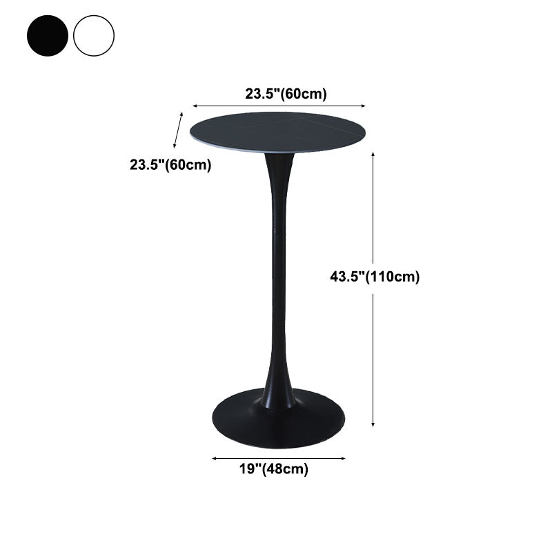 Industrial Iron Bar Table Round Top Indoor 41.3"H Bistro Table with Pedestal Clearhalo 'Bar Furniture' 'Bar Tables' 'bar_tables' 'furn' 'furn_bar_tables' 'Furniture' 'furniture_bar_tables' 'Kitchen & Dining Furniture' 'kitchen&dining_furn' 'kitchen' 4381037