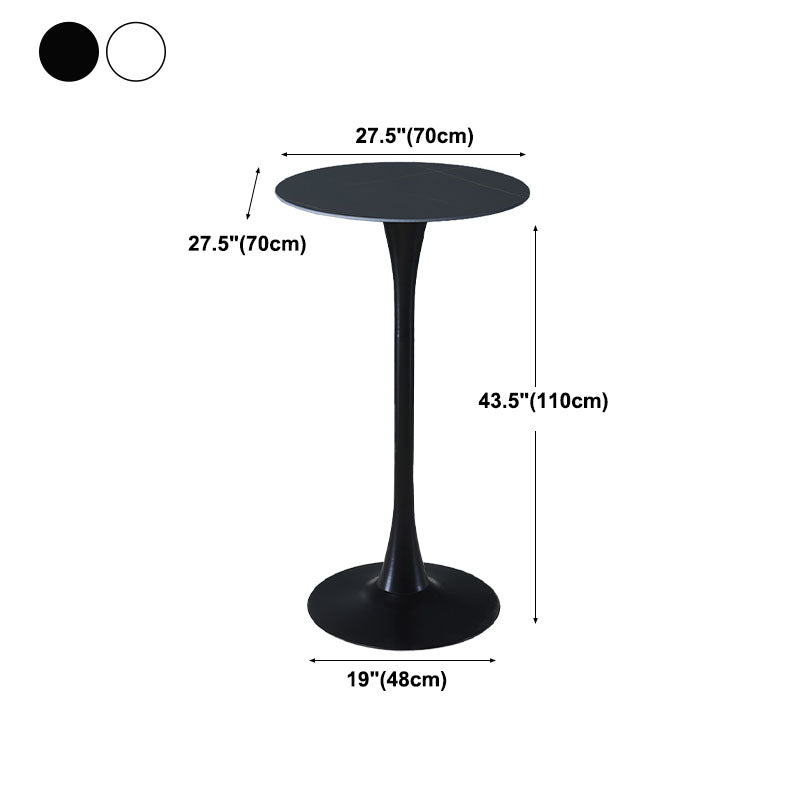 Industrial Iron Bar Table Round Top Indoor 41.3"H Bistro Table with Pedestal Clearhalo 'Bar Furniture' 'Bar Tables' 'bar_tables' 'furn' 'furn_bar_tables' 'Furniture' 'furniture_bar_tables' 'Kitchen & Dining Furniture' 'kitchen&dining_furn' 'kitchen' 4381039
