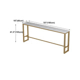 Trestle Rectangle Counter Height Dining Table White and Gold Counter Table Clearhalo 'Bar Furniture' 'Bar Tables' 'bar_tables' 'furn' 'furn_bar_tables' 'Furniture' 'furniture_bar_tables' 'Kitchen & Dining Furniture' 'kitchen&dining_furn' 'kitchen' 4381129