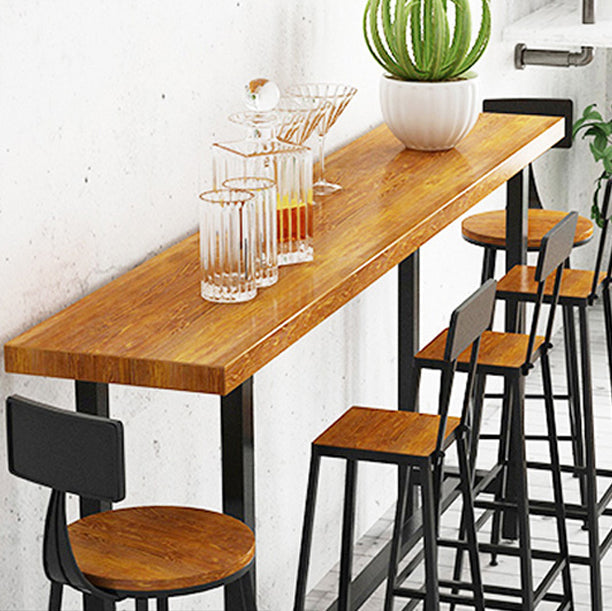 Wood Rectangle Top Counter Table Industrial 42-inch Height Table for Dining Room 70.9"L x 15.7"W x 41.3"H Without Chairs Clearhalo 'Bar Furniture' 'Bar Tables' 'bar_tables' 'furn' 'furn_bar_tables' 'Furniture' 'furniture_bar_tables' 'Kitchen & Dining Furniture' 'kitchen&dining_furn' 'kitchen' 4381139