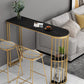 Glam Style Bar Table 42-inch Height Stone Top and Metal Base Bistro Storage Table Clearhalo 'Bar Furniture' 'Bar Tables' 'bar_tables' 'furn' 'furn_bar_tables' 'Furniture' 'furniture_bar_tables' 'Kitchen & Dining Furniture' 'kitchen&dining_furn' 'kitchen' 4381163