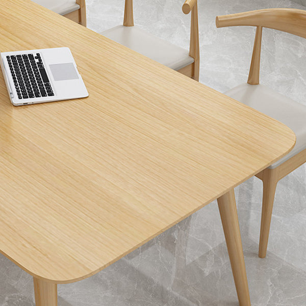 Solid Wood Contemporary Rectangular Dining Table Natural Wood Top Table with 4 Legs Clearhalo ' dining_table' 'Dining Tables & Seating' 'Dining Tables' 'furn' 'furn_dining_table' 'Furniture' 'furniture_dining_table' 'Kitchen & Dining Furniture' 'kitchen&dining_furn' 'kitchen' 'kitchen_dining_table' 4381180