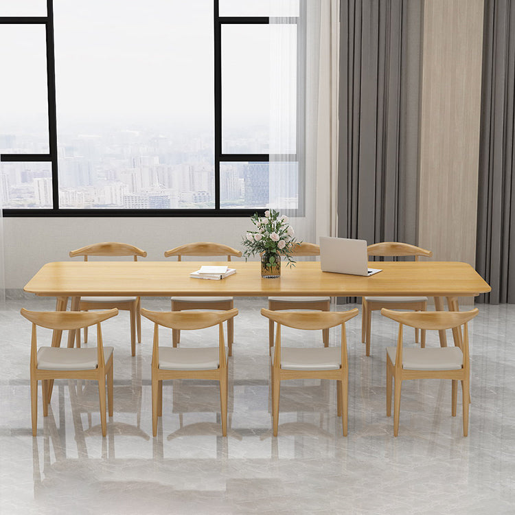 Solid Wood Contemporary Rectangular Dining Table Natural Wood Top Table with 4 Legs Clearhalo ' dining_table' 'Dining Tables & Seating' 'Dining Tables' 'furn' 'furn_dining_table' 'Furniture' 'furniture_dining_table' 'Kitchen & Dining Furniture' 'kitchen&dining_furn' 'kitchen' 'kitchen_dining_table' 4381183
