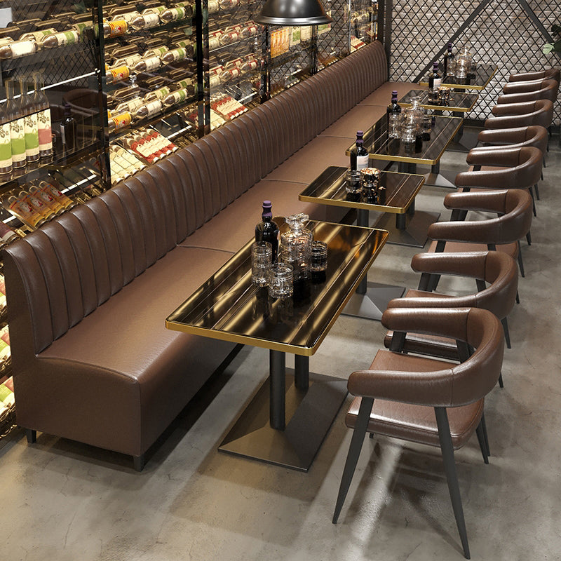 Industrial Style Dining Table Black Table with Metal Pedestal Base for Dining Room Clearhalo ' dining_table' 'Dining Tables & Seating' 'Dining Tables' 'furn' 'furn_dining_table' 'Furniture' 'furniture_dining_table' 'Kitchen & Dining Furniture' 'kitchen&dining_furn' 'kitchen' 'kitchen_dining_table' 4381199