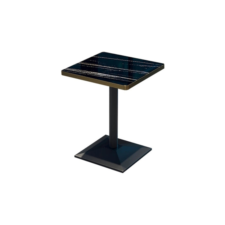 Industrial Style Dining Table Black Table with Metal Pedestal Base for Dining Room Square Without Chairs Clearhalo ' dining_table' 'Dining Tables & Seating' 'Dining Tables' 'furn' 'furn_dining_table' 'Furniture' 'furniture_dining_table' 'Kitchen & Dining Furniture' 'kitchen&dining_furn' 'kitchen' 'kitchen_dining_table' 4381203