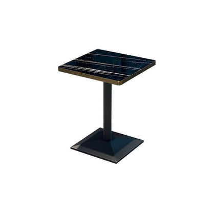 Industrial Style Dining Table Black Table with Metal Pedestal Base for Dining Room Square Without Chairs Clearhalo ' dining_table' 'Dining Tables & Seating' 'Dining Tables' 'furn' 'furn_dining_table' 'Furniture' 'furniture_dining_table' 'Kitchen & Dining Furniture' 'kitchen&dining_furn' 'kitchen' 'kitchen_dining_table' 4381203