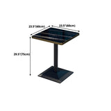 Industrial Style Dining Table Black Table with Metal Pedestal Base for Dining Room Clearhalo ' dining_table' 'Dining Tables & Seating' 'Dining Tables' 'furn' 'furn_dining_table' 'Furniture' 'furniture_dining_table' 'Kitchen & Dining Furniture' 'kitchen&dining_furn' 'kitchen' 'kitchen_dining_table' 4381204